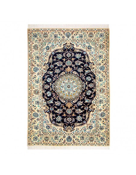 Nain Handmade Black Silk Rug Rc-269 full view Nain Handmade Black Silk Rug Rc-269 full view