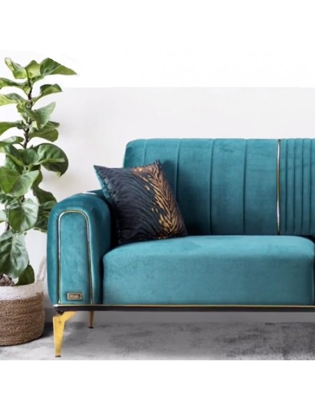 green stainless steel sofa