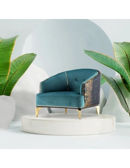 green stainless steel armchair