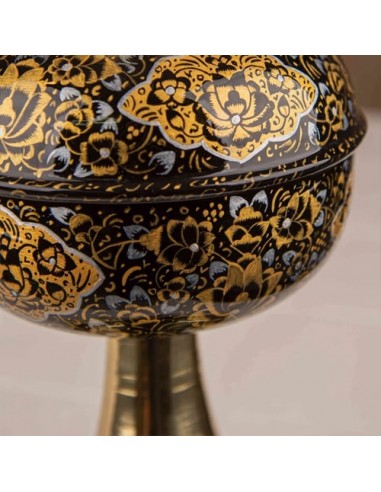 Hand Painted Minakari On Brass Persian Oil Lamp HC-1004 zi