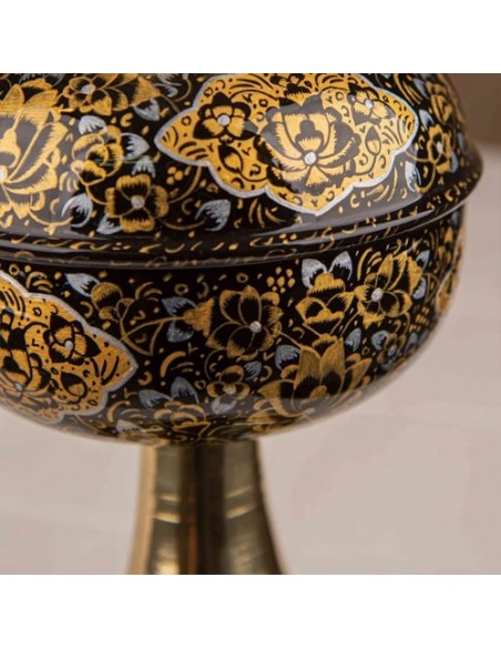 Hand Painted Minakari On Brass Persian Oil Lamp HC-1004 zi