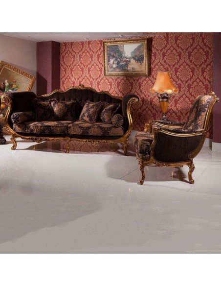 brown wooden camelback sofa set