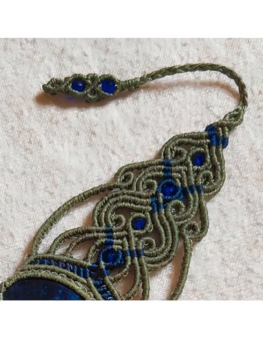 Hand Beaded Macrame & Blue Sodalite Stone Bracelet AC-1008 zi1