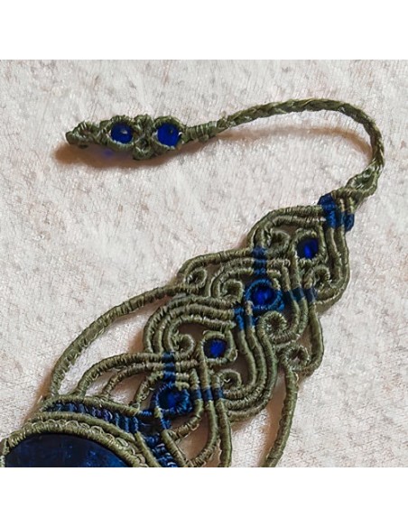 Hand Beaded Macrame & Blue Sodalite Stone Bracelet AC-1008 zi1