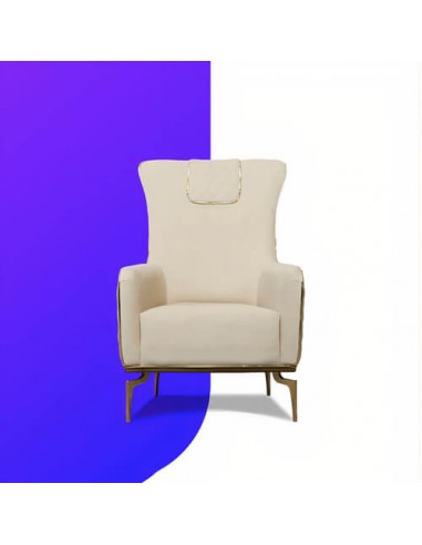 modern steel legs ivory accent chair