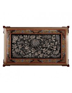 Wall Hanging Copper Hand-Engraving & Inlaid Frame HC-1012 fv