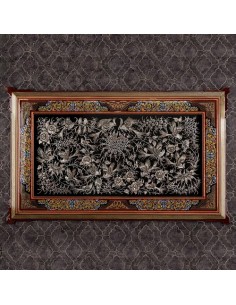 Wall Hanging Copper Hand-Engraving & Inlaid Frame HC-1012 fv 2