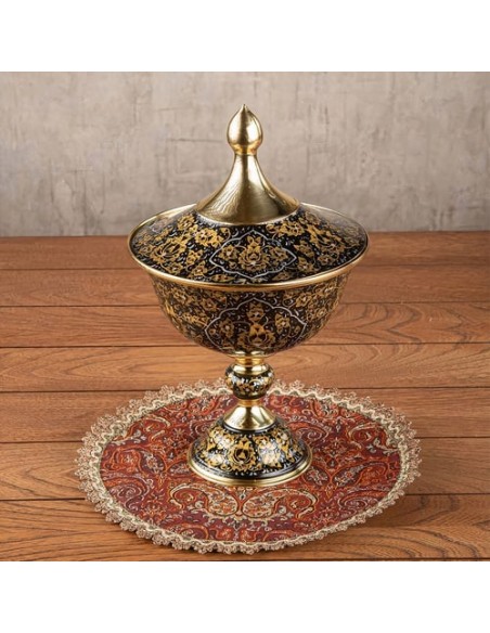 Hand-Made Brass Minakari Candy Bowl | Meenakari Decorative Bowl