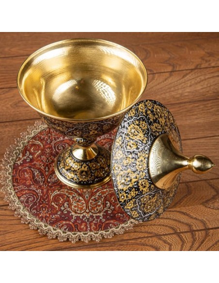 Hand-Made Brass Minakari Candy Bowl | Meenakari Decorative Bowl