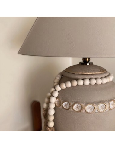 rustic earthen table lamp - details