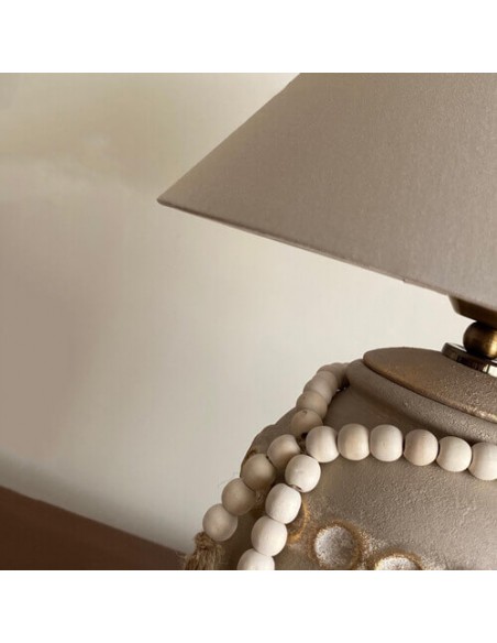 rustic ivory table lamp - details