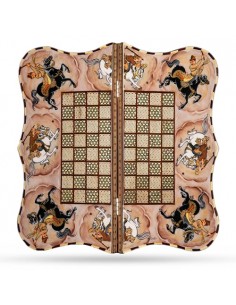 Persian Unique Inlaid Chessboard & Backgammon HC-1019 fv