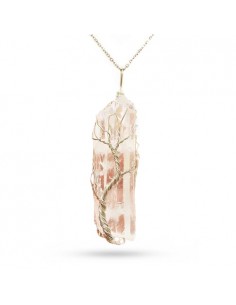 Handmade Crystal Necklace With Brass Wire Wraps AC-1024 fv