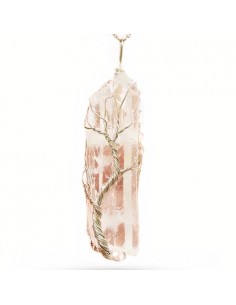 Handmade Crystal Necklace With Brass Wire Wraps AC-1024 fv 2