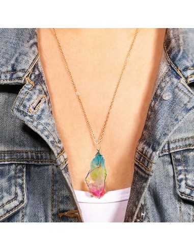 Handmade Quartz Crystal Necklace Rainbow AC-1025 iu