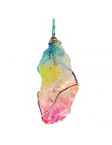 Handmade Quartz Crystal Necklace Rainbow AC-102 fv1