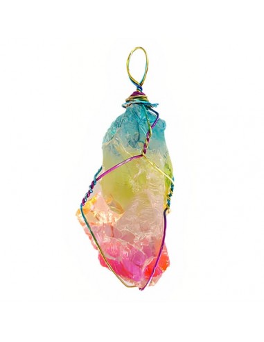 Handmade Quartz Crystal Necklace Rainbow AC-1025 fv2