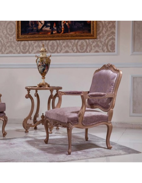 cinereous wooden armchair