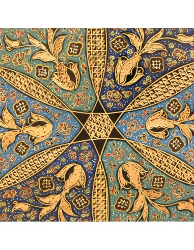 Hand Engraved Copper Meenakari Decorative Plate Tray HC-1027 zi1