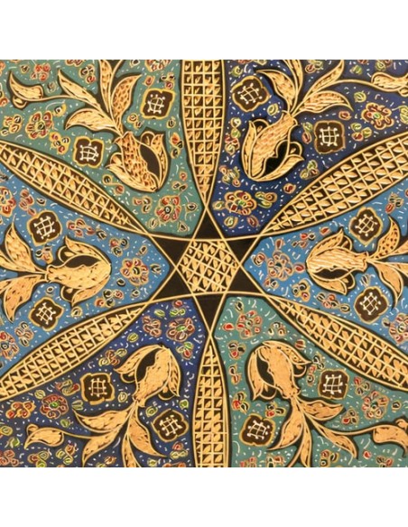 Hand Engraved Copper Meenakari Decorative Plate Tray HC-1027 zi1 Hand Engraved Copper Meenakari Decorative Plate Tray HC-1027 zi1