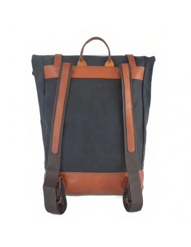 Handmade Waxed Cotton & Leather Backpack AC-1028 fvb
