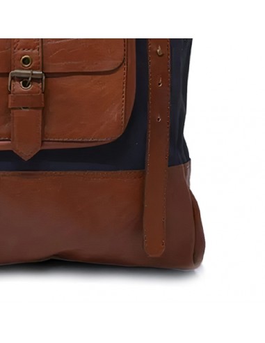 Handmade Waxed Cotton & Leather Backpack AC-1028 fib