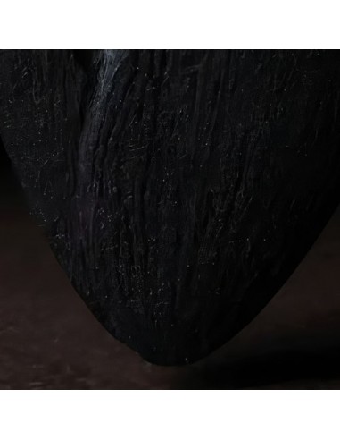 Hand Carved & Dyed Walnut Black Wood Necklace AC-1032 zi3