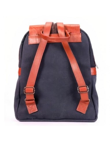 Handmade Waxed Cotton Tarpaulin & Leather Backpack AC-1033 fvb