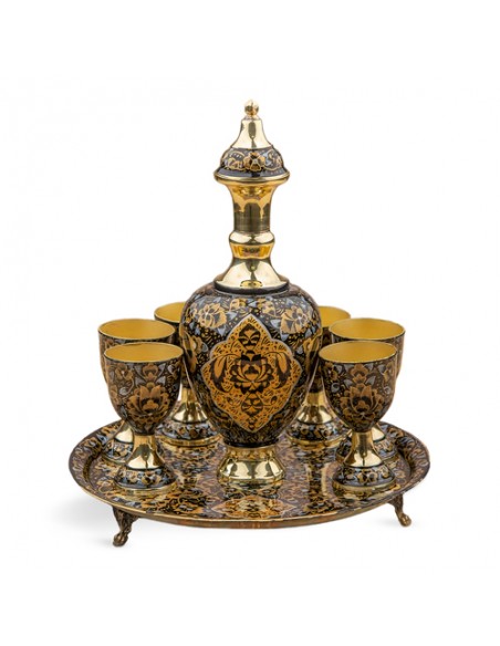 Fully Handmade Minakari Brass Drinking Set HC-1045 fv