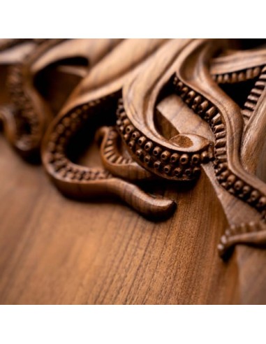 Eccentric Hand Carved Walnut Wood Octopus Plate HC-1050 zi3