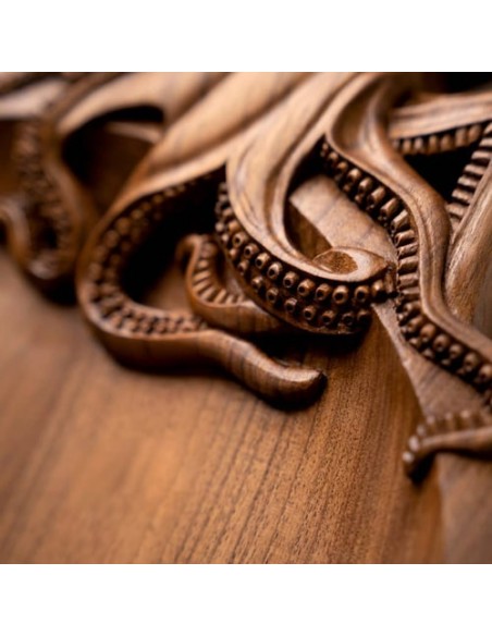 Eccentric Hand Carved Walnut Wood Octopus Plate HC-1050 zi3