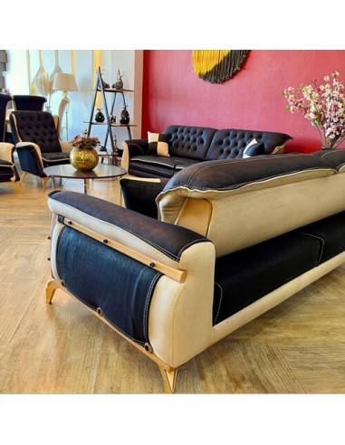 modern black-white folding sofa - backward