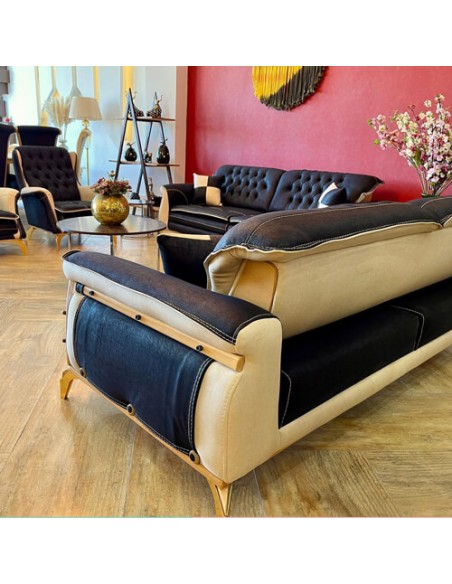 modern black-white folding sofa - backward