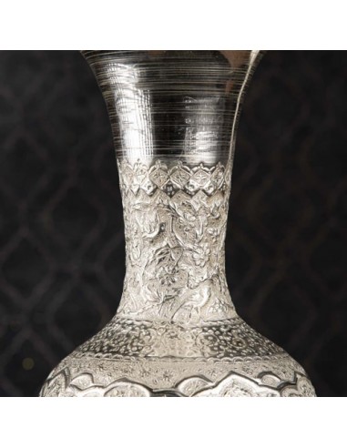 Hand Engraved & Silver Coated Brass Vase Set HC-1054 zi1