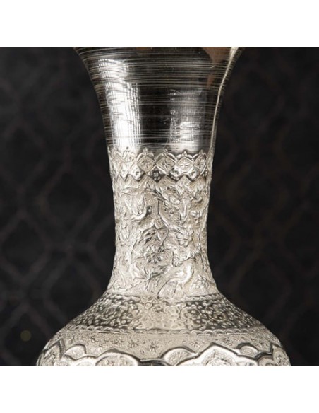 Hand Engraved & Silver Coated Brass Vase Set HC-1054 zi1