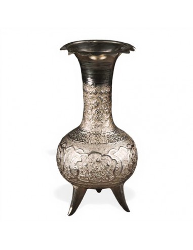 Hand Engraved & Silver Coated Brass Vase Set HC-1054 fv