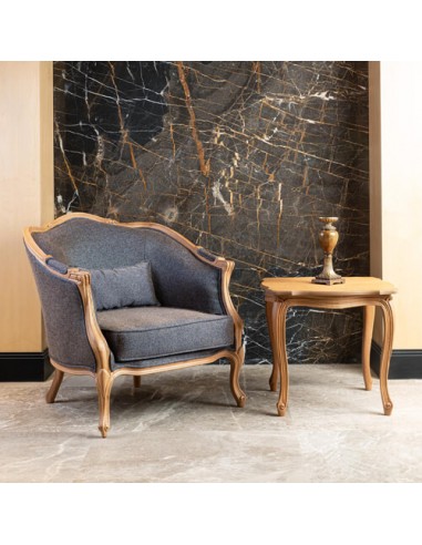 wooden grey accent chair