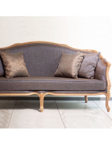 wooden grey three seater sofa