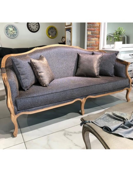 neoclassic wooden grey sofa