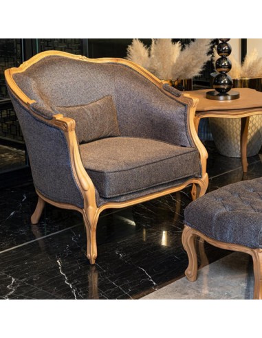 grey wooden accent chair