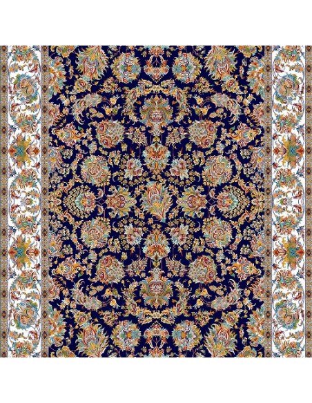 Machine-woven Navy Blue Area Rug Rc-278 center view