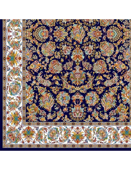 Machine-woven Navy Blue Area Rug Rc-278 side view