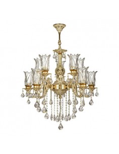 gold aluminum chandelier -  white background