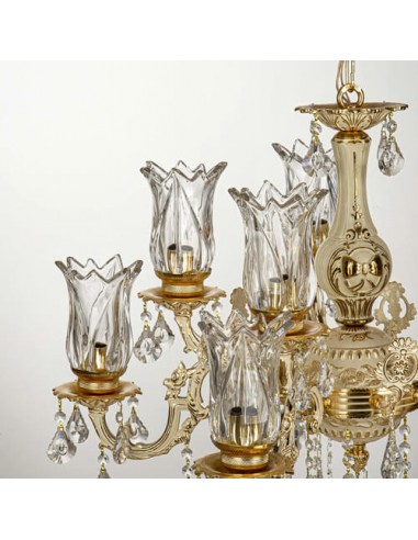 gold luxe aluminum chandelier - details