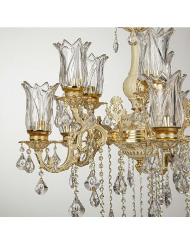 luxe gold aluminum chandelier - details