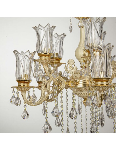 luxe gold aluminum chandelier - details