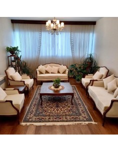 ivory wooden sofa with coffee table 2