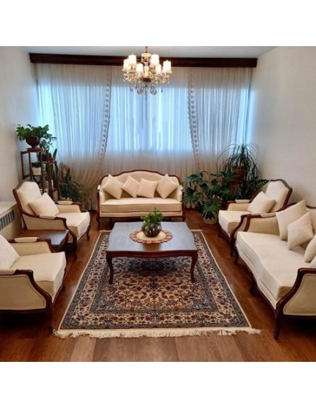 ivory wooden sofa and loveseat set