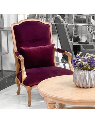 purple wooden accent chair