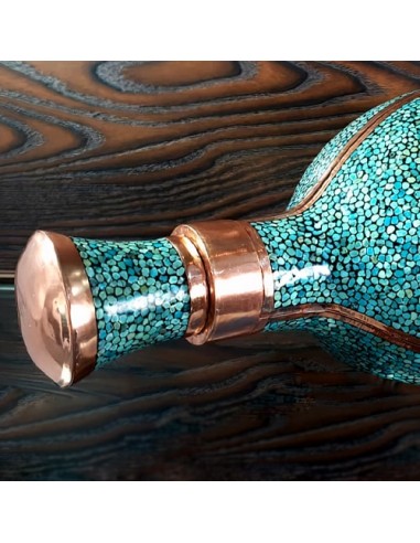 Special Hand Inlaid Blue Turquoise Copper Bottle HC-1067 zi1